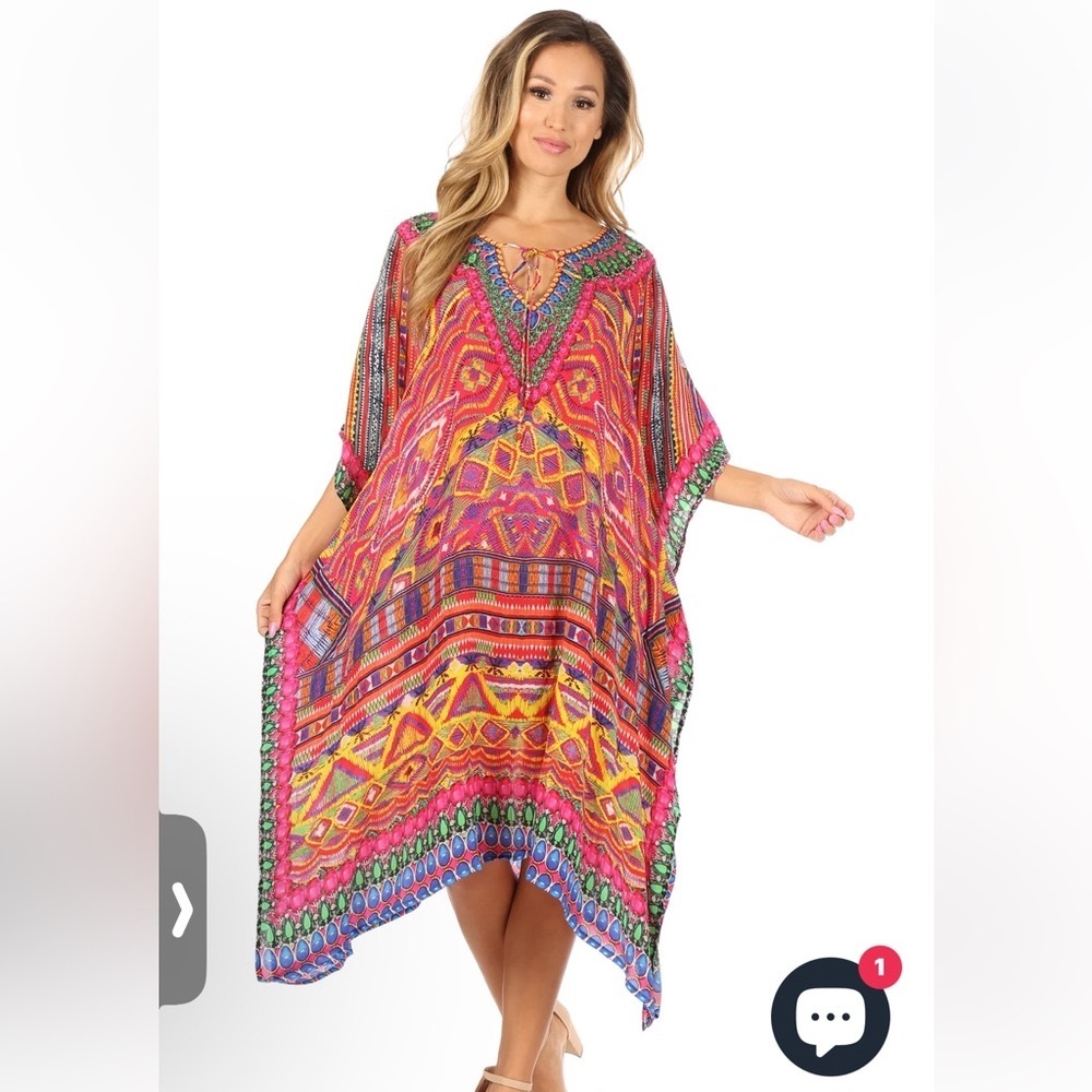 SAKKAS VIVID MULTICOLOR KAFTAN SIZE OS